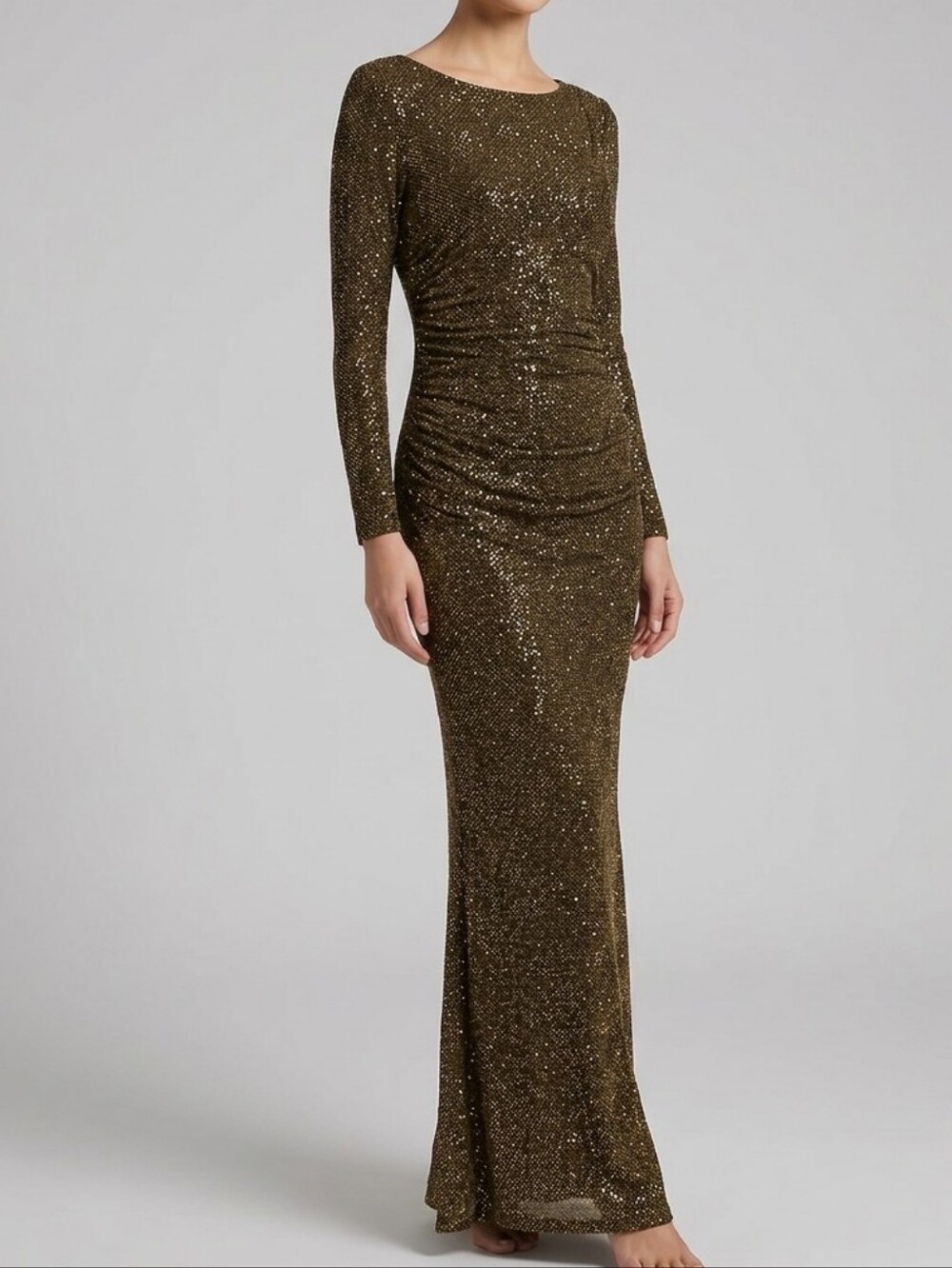 Long Formal Dress gold shimmer
